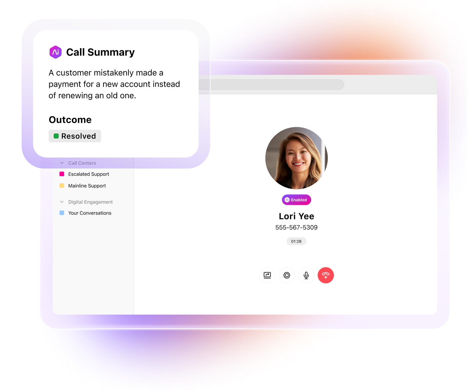 Screenshot of Dialpad phone call summary and outcome AI Recap landing page