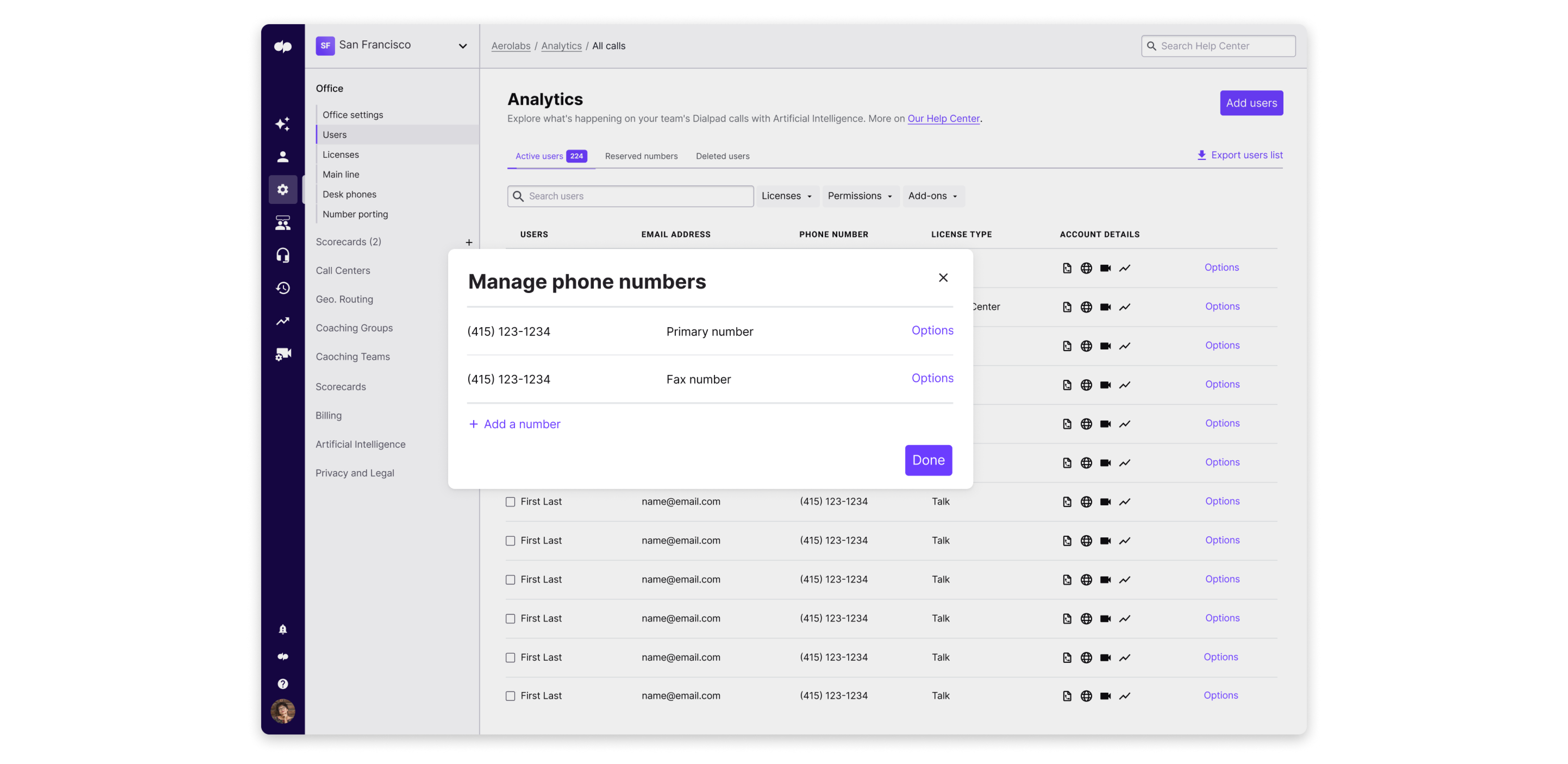 Setting a user as an IVR department operator