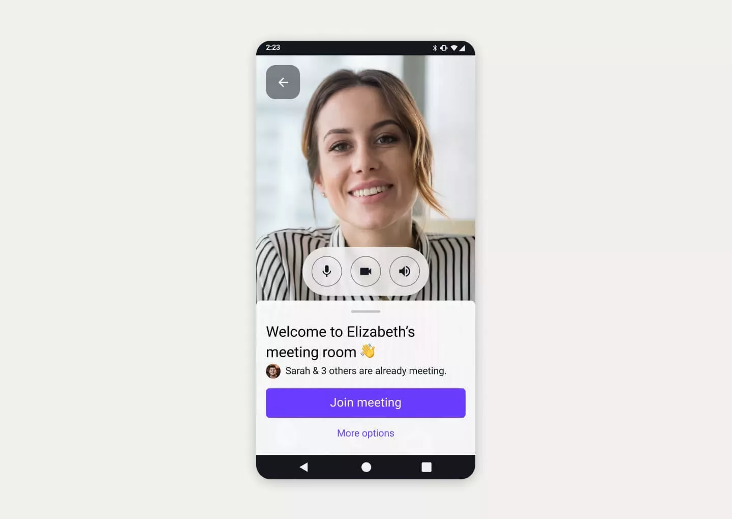 Single Item Card Join meeting on Android