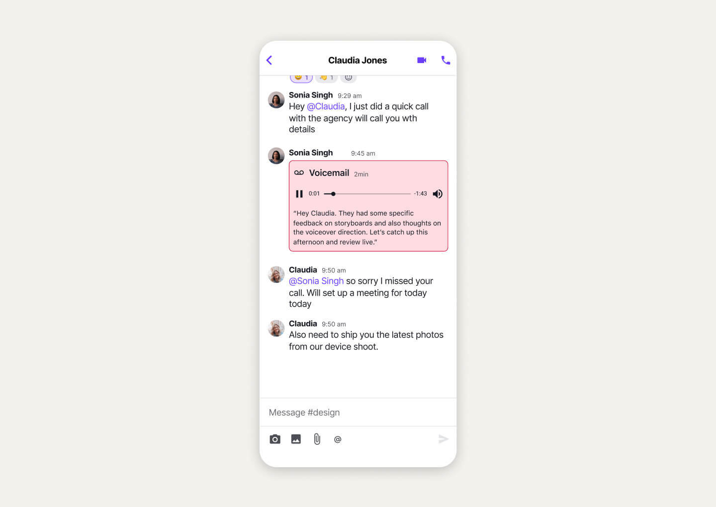 Single Item Card Visual Voicemail Mobile
