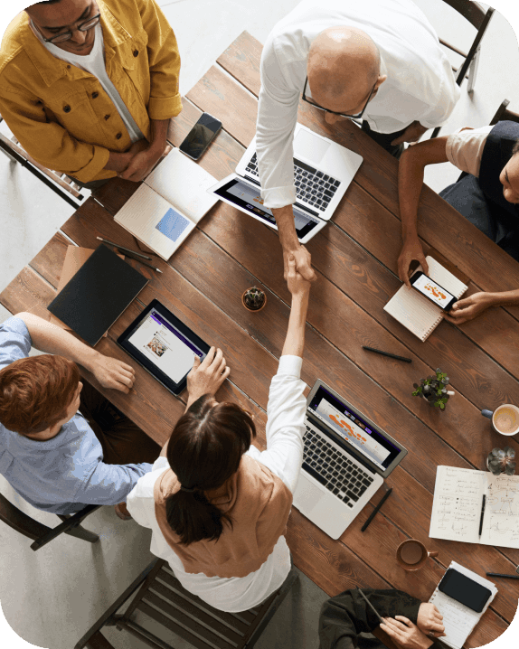 Six people meeting together