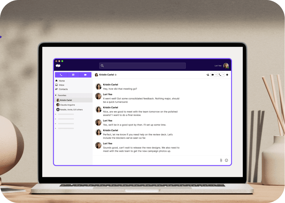 Team messaging UI