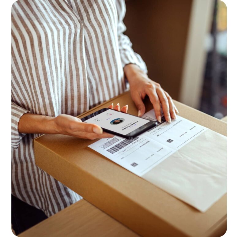 A person working at a desk - retail industry