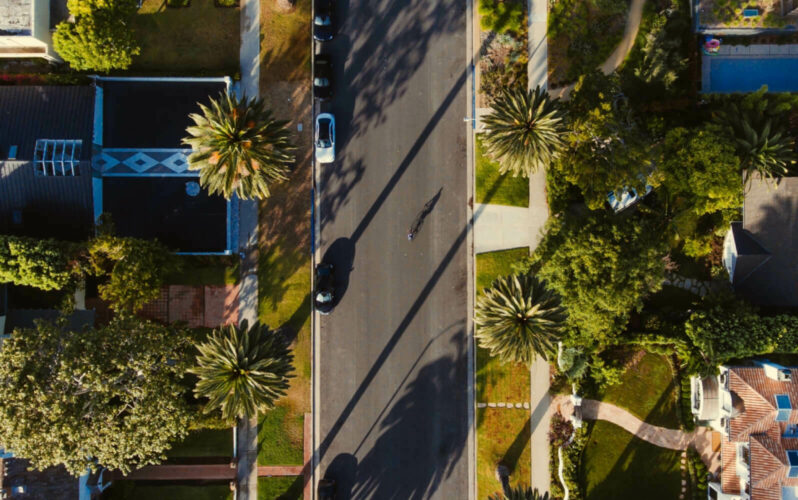 Aerial view of houses