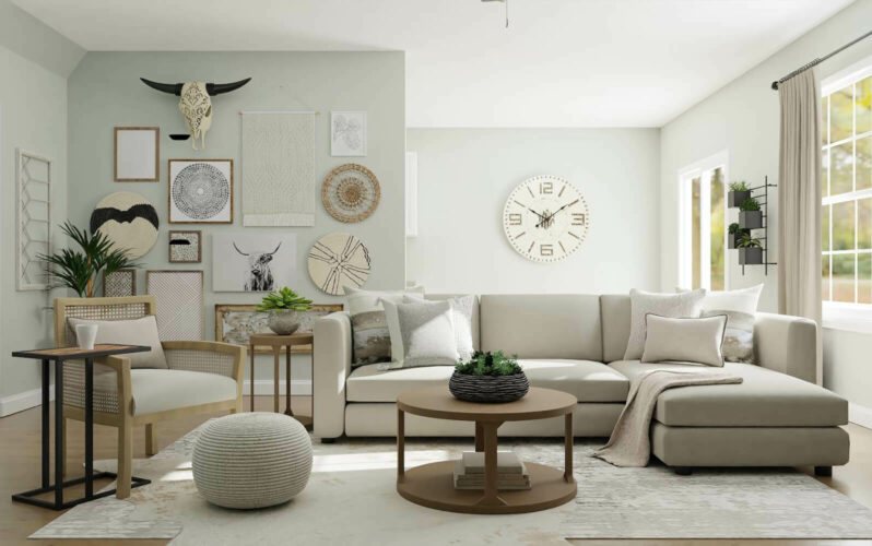 Living room with furnitures