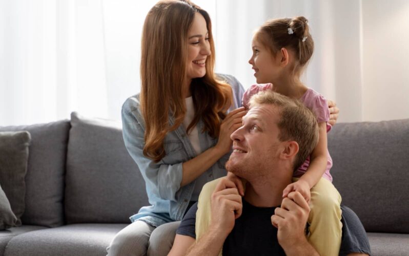 Mom dad and daughter