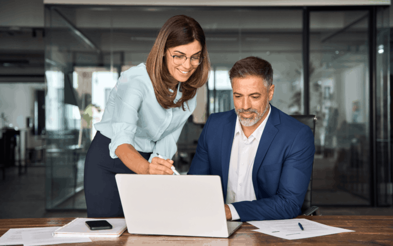 Two colleagues working