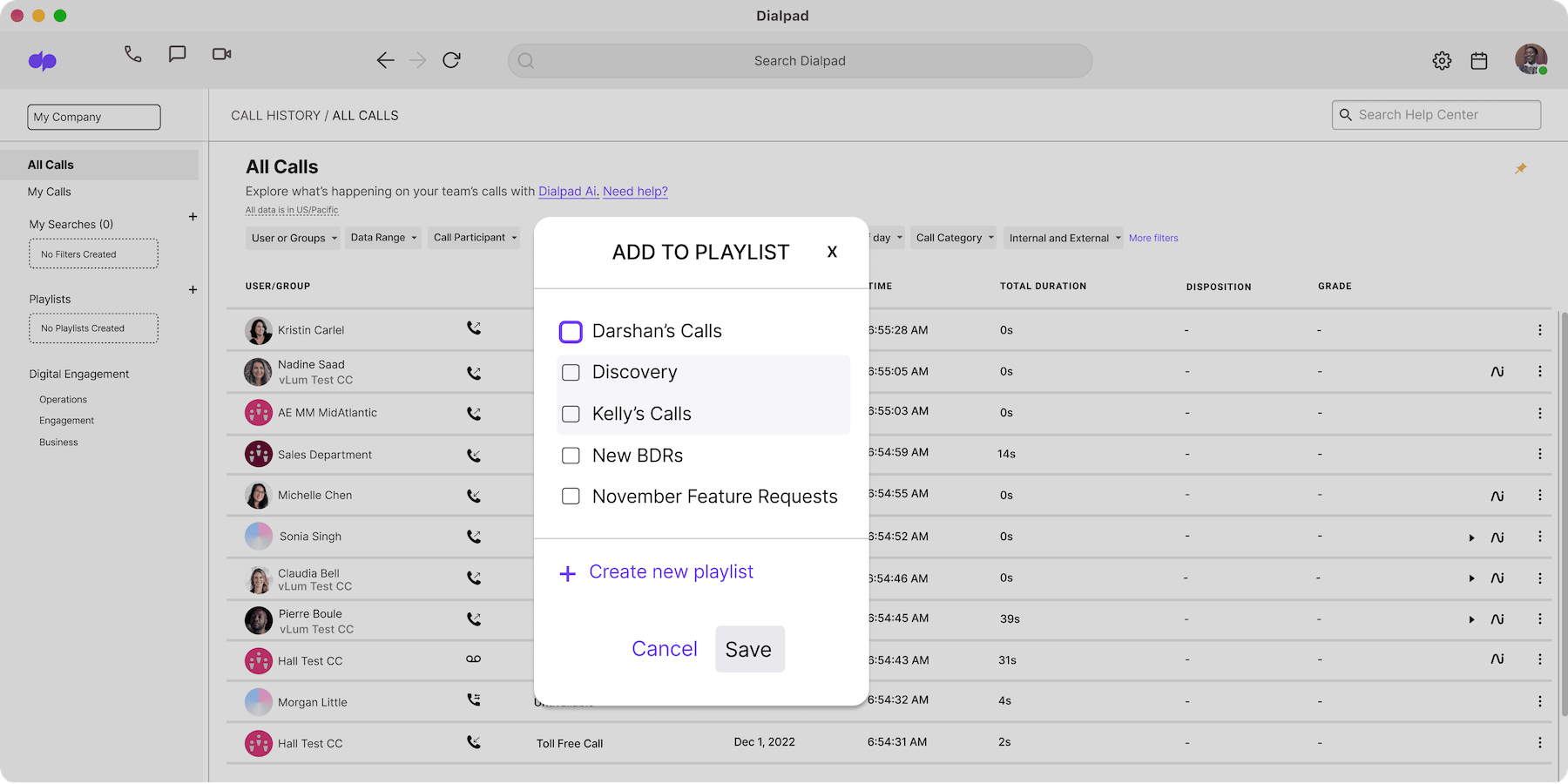 Creating a coaching call recording playlist in dialpad app blog size v2