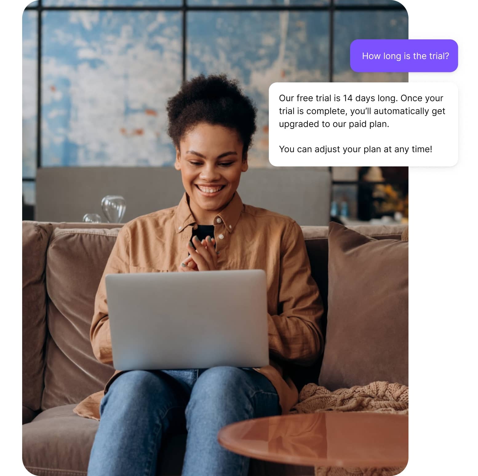 Dialpad digital customer service customer inquiring about free trial