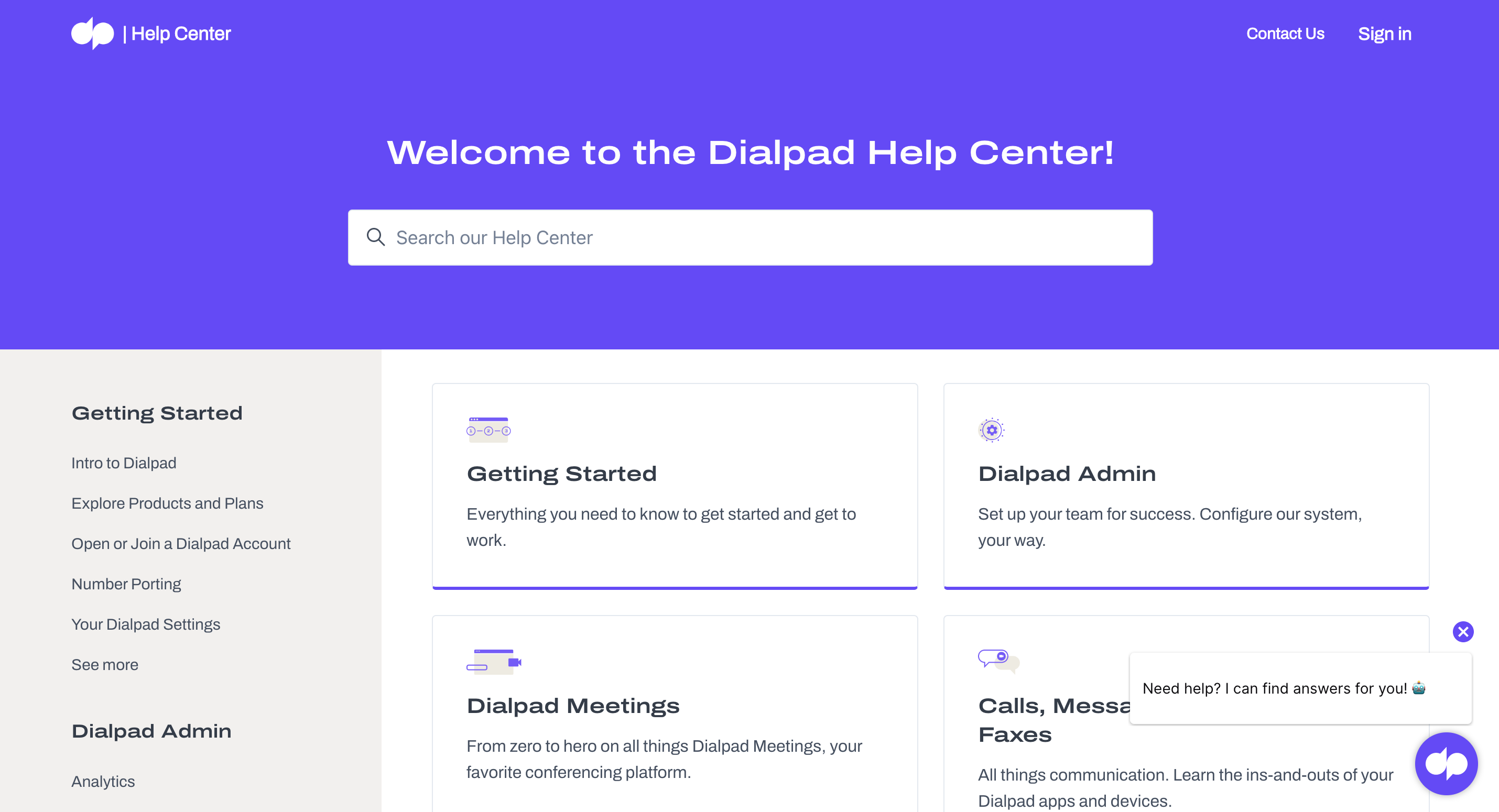 Dialpad help center