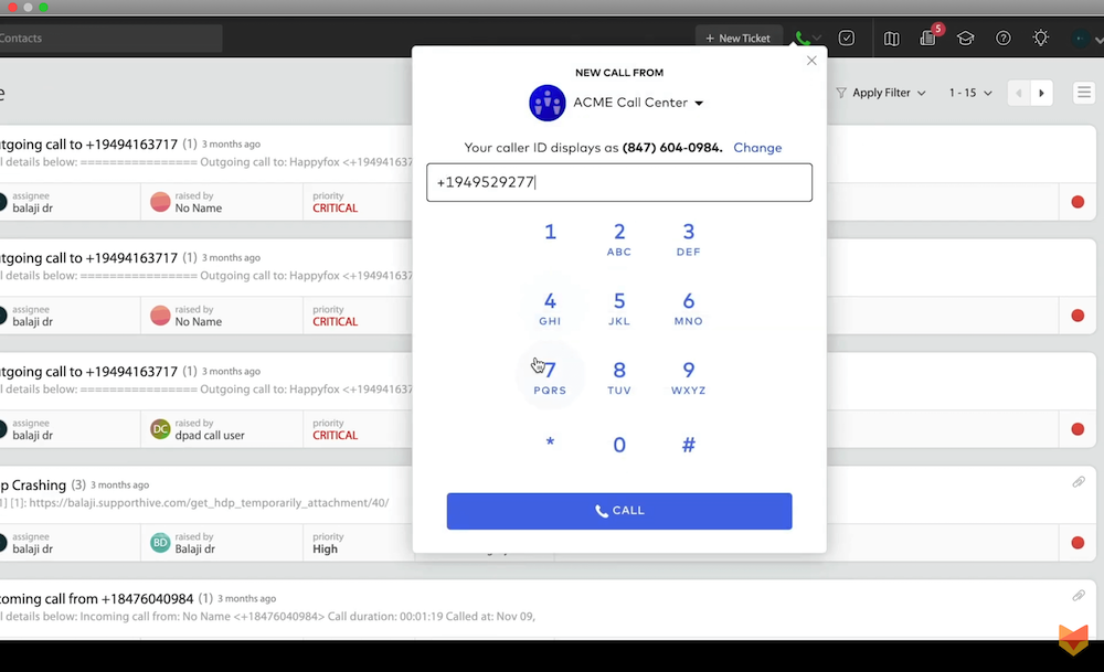 Happyfox dialpad integration