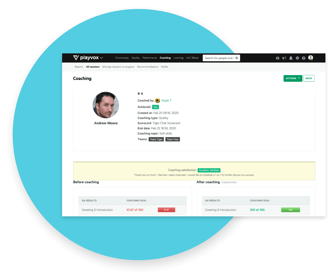 Playvox dialpad QM coaching feature