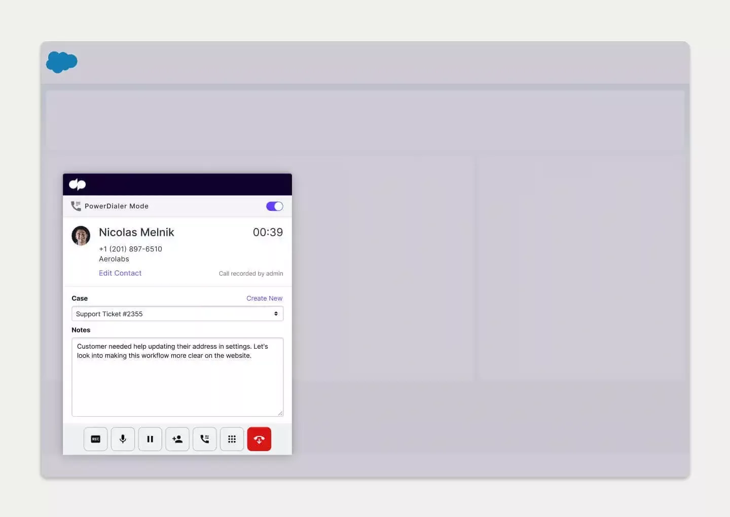 Single item card salesforce integration