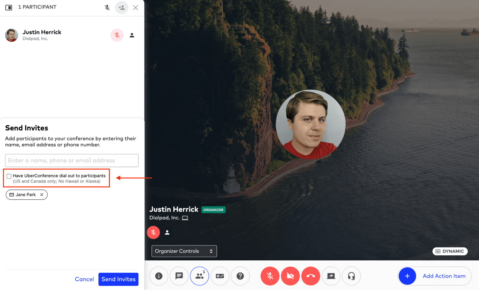 dial out feature in dialpad