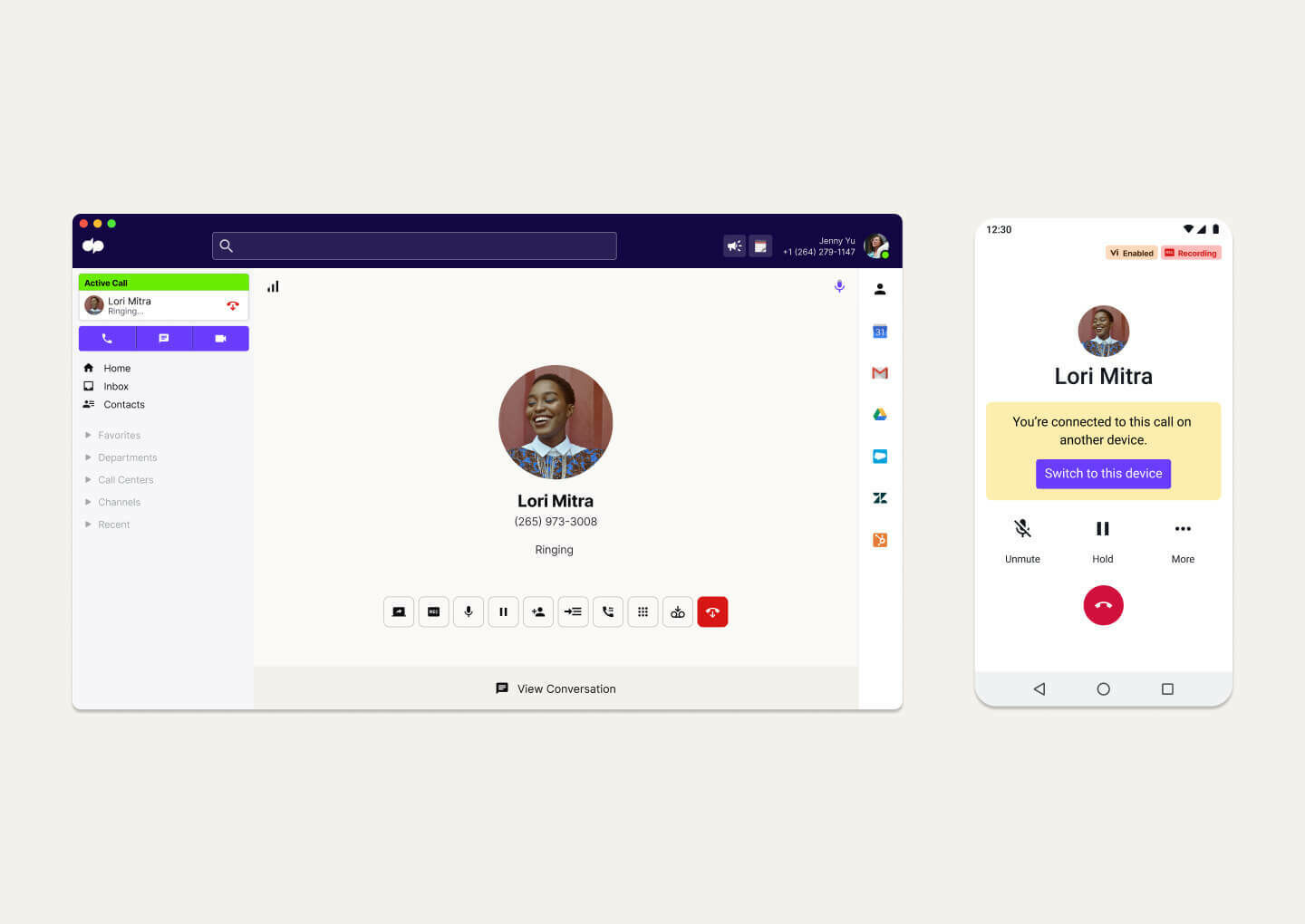 call flip in dialpad app