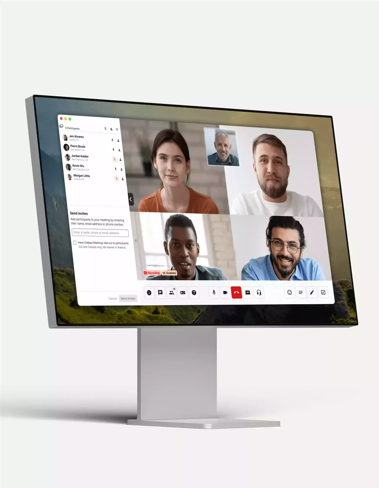A video conference call in Dialpad's desktop app
