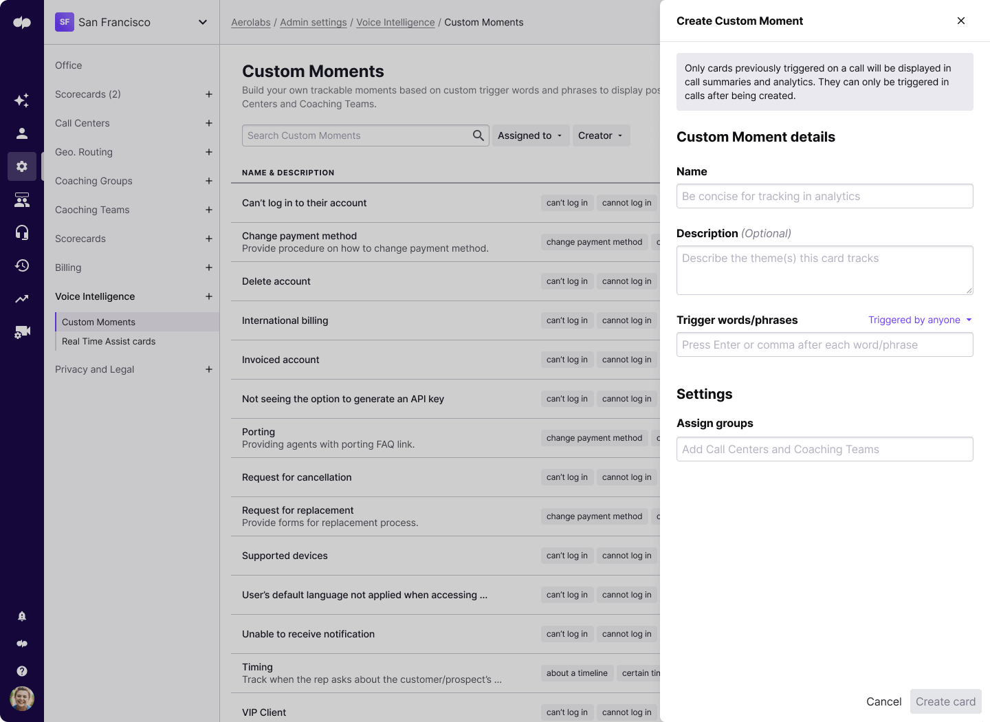 creating a custom moment in dialpad