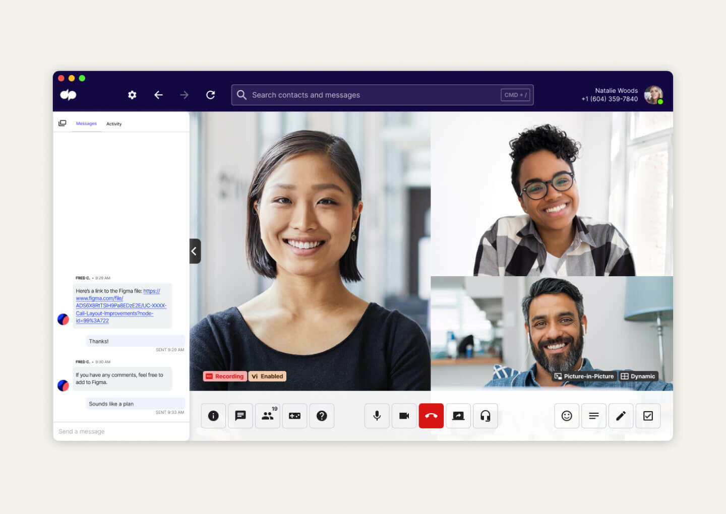 in-meeting chat in dialpad app