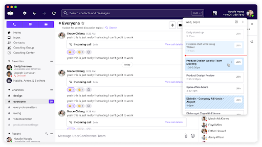 See all upcoming meetings in Dialpad