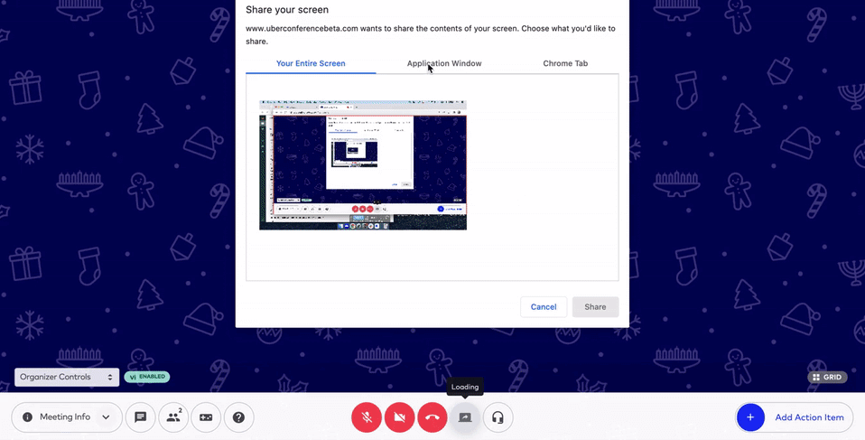 screen sharing in dialpad