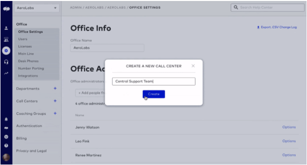 Create new Call Center