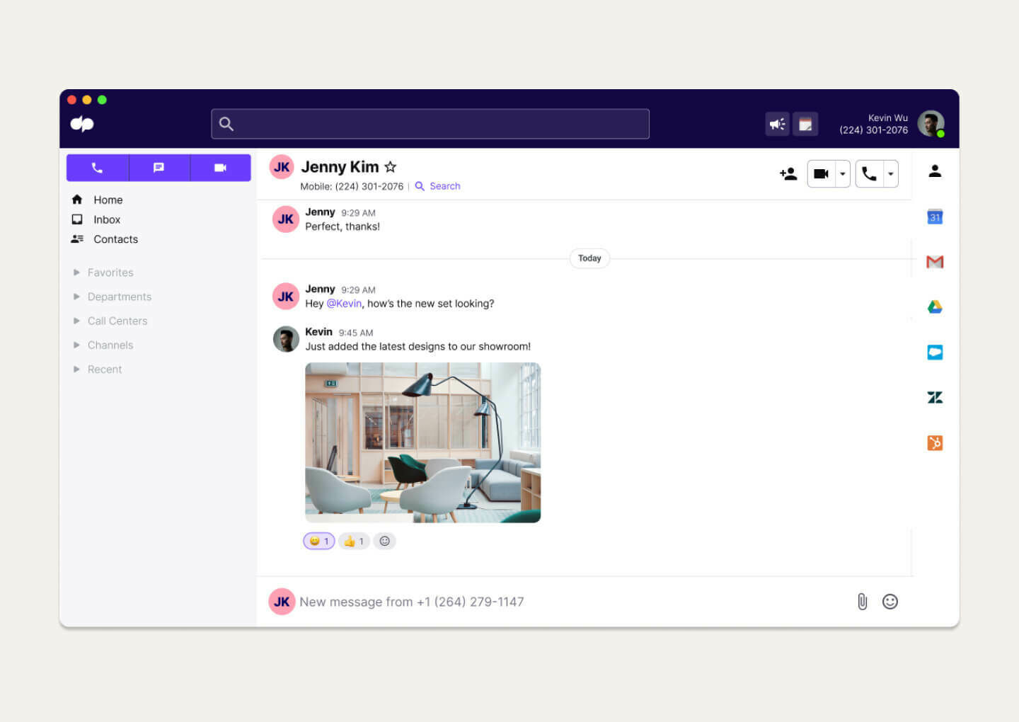 sending an SMS from Dialpad's desktop app
