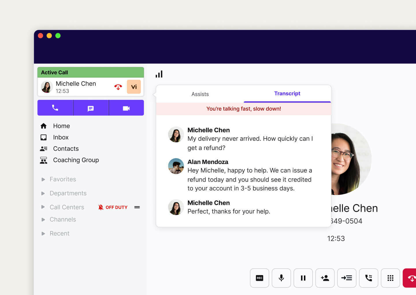 real time transcription inside dialpad's unified communications platform