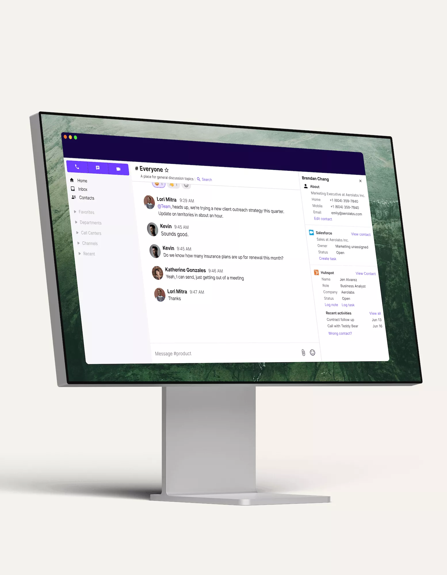 Dialpad's phone system user interface