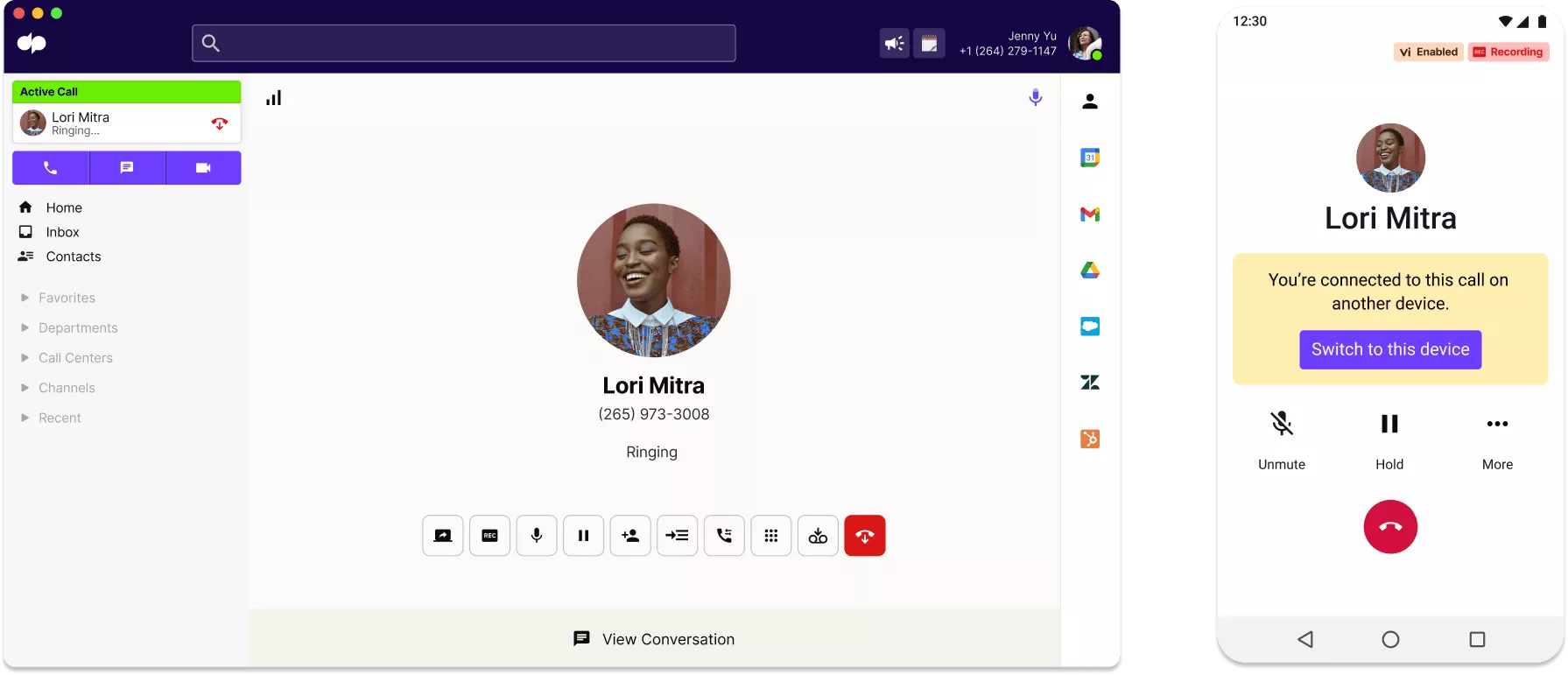 Dialpad's desktop and mobile app