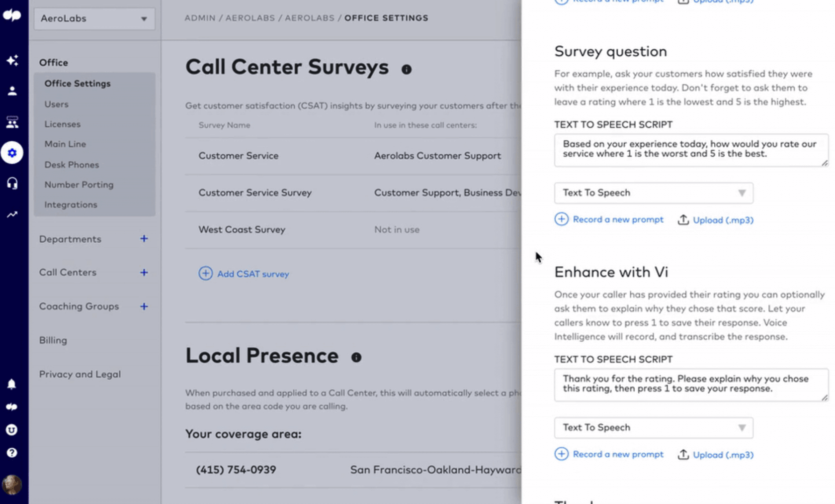 adding questions to a csat survey in dialpad contact center
