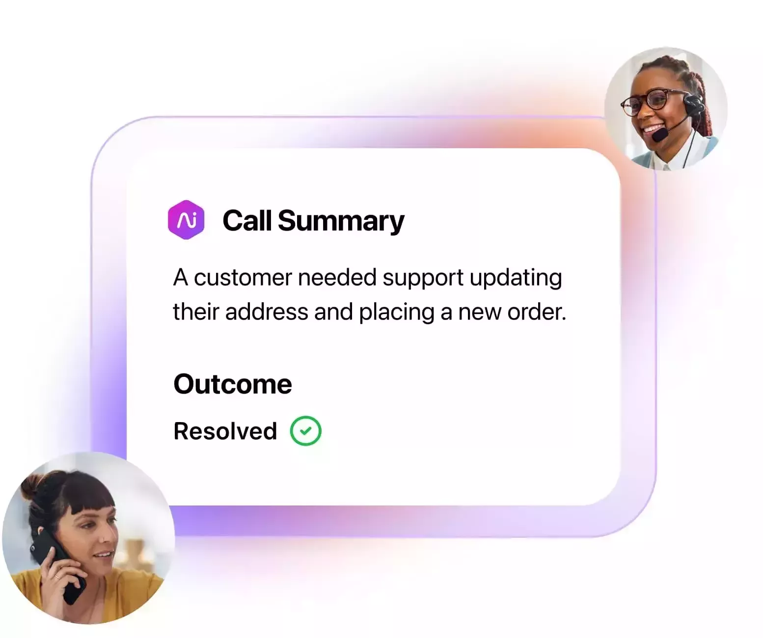 Computer monitor showing Dialpad's Ai-powered call summary feature