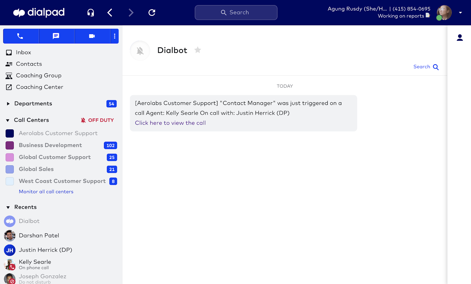 Call center live coaching screenshot 4