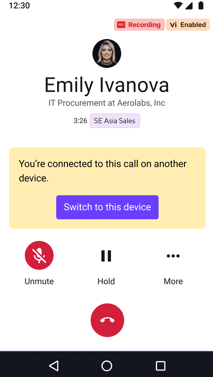 call flip between devices