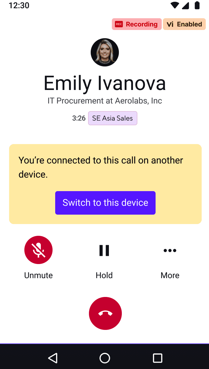call flip between devices