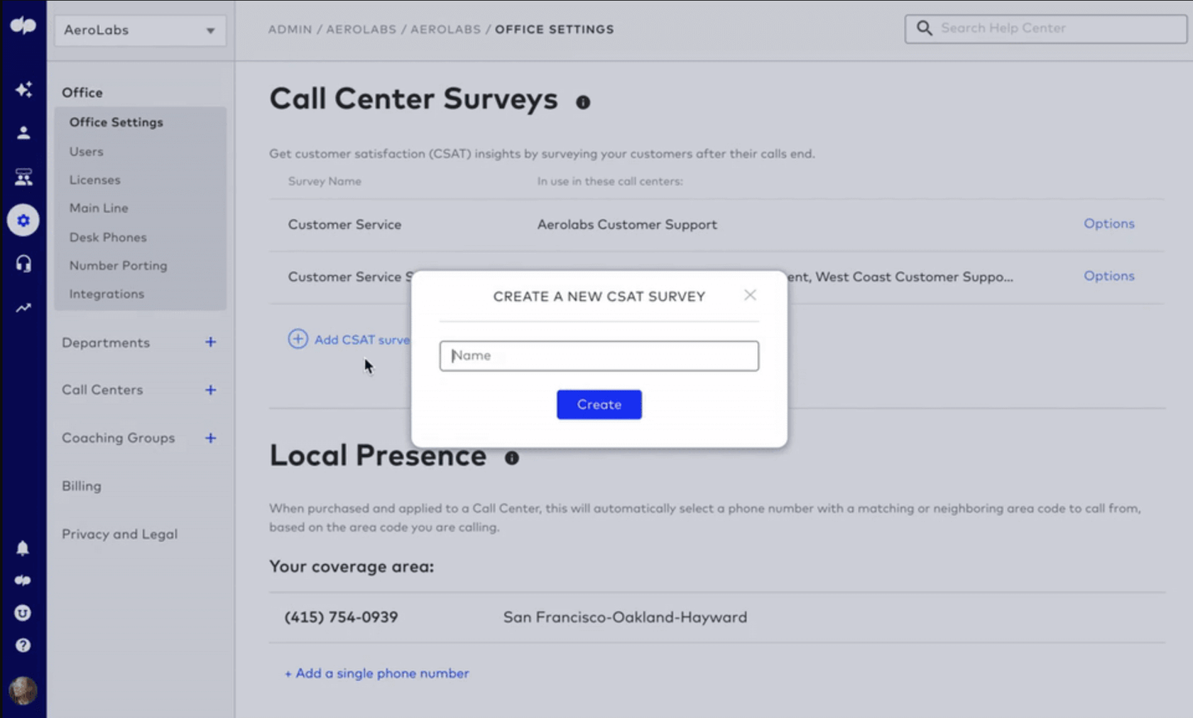 creating a csat survey in dialpad