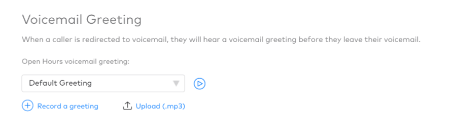 custom voicemail greetings in dialpad