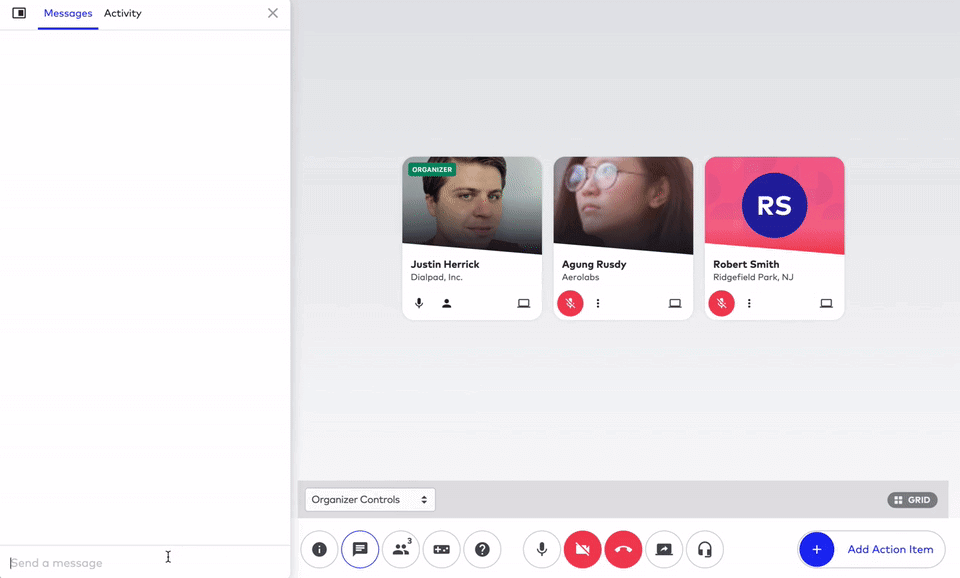 dialpad in-app meeting chat feature