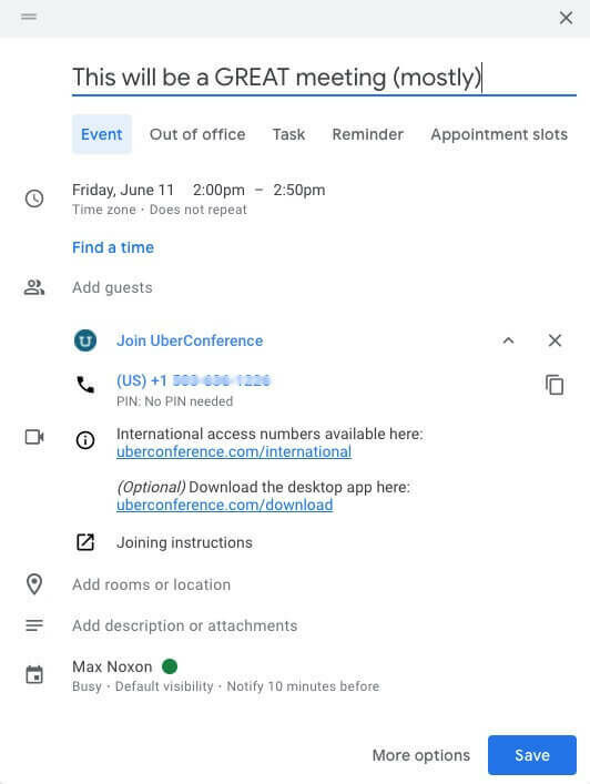 google calendar dialpad integration