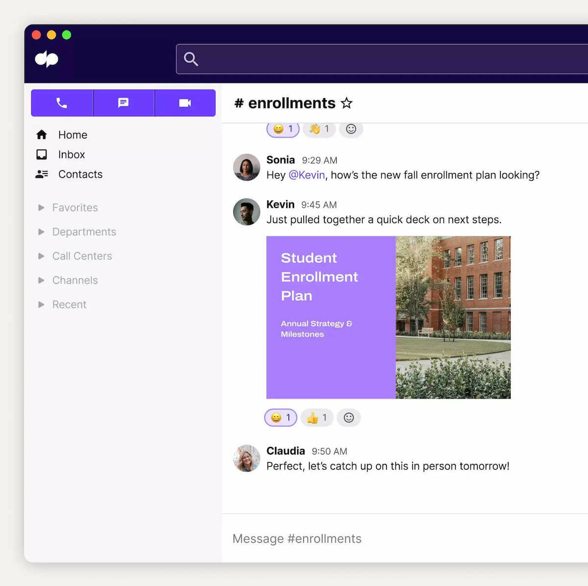 enrollments messaging dialpad app