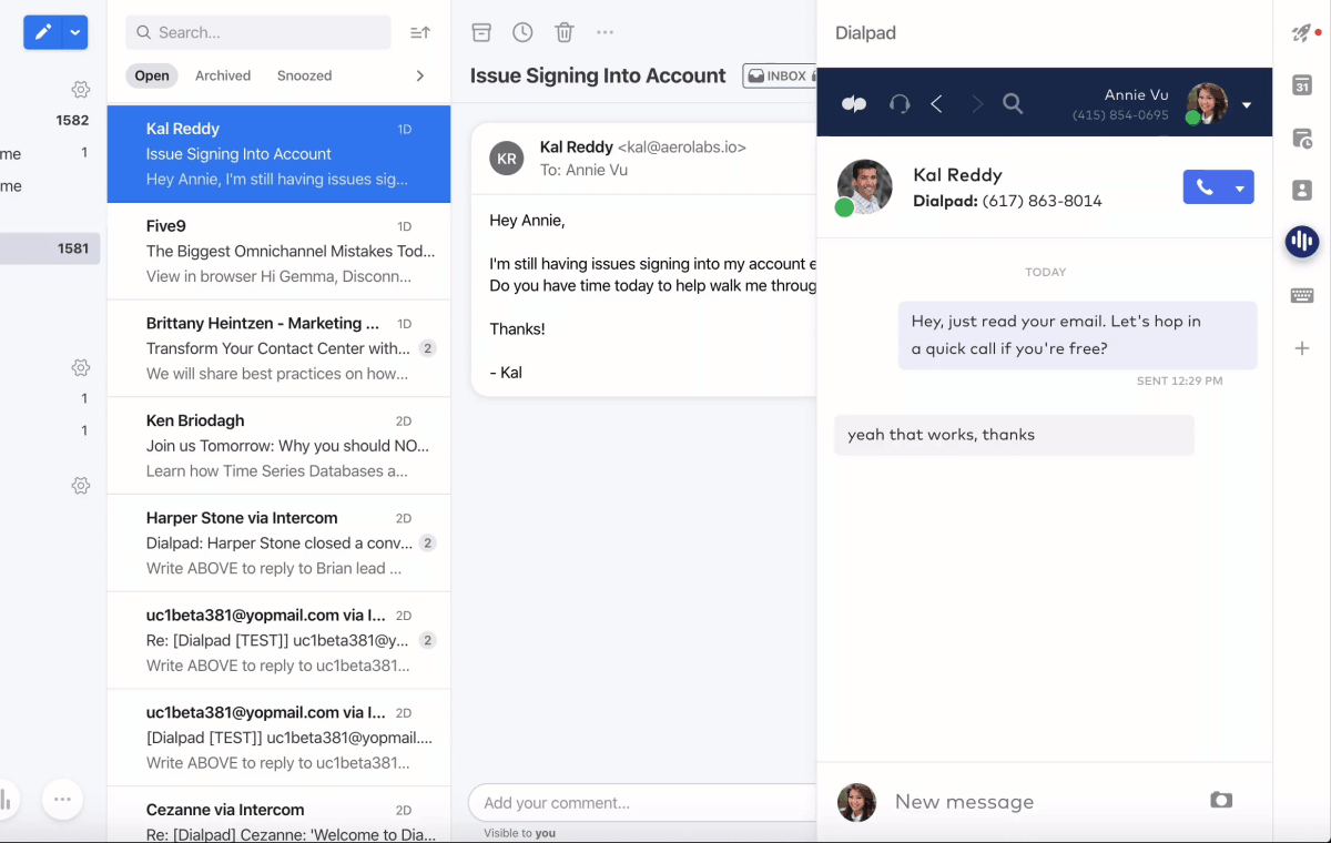 front dialpad integration