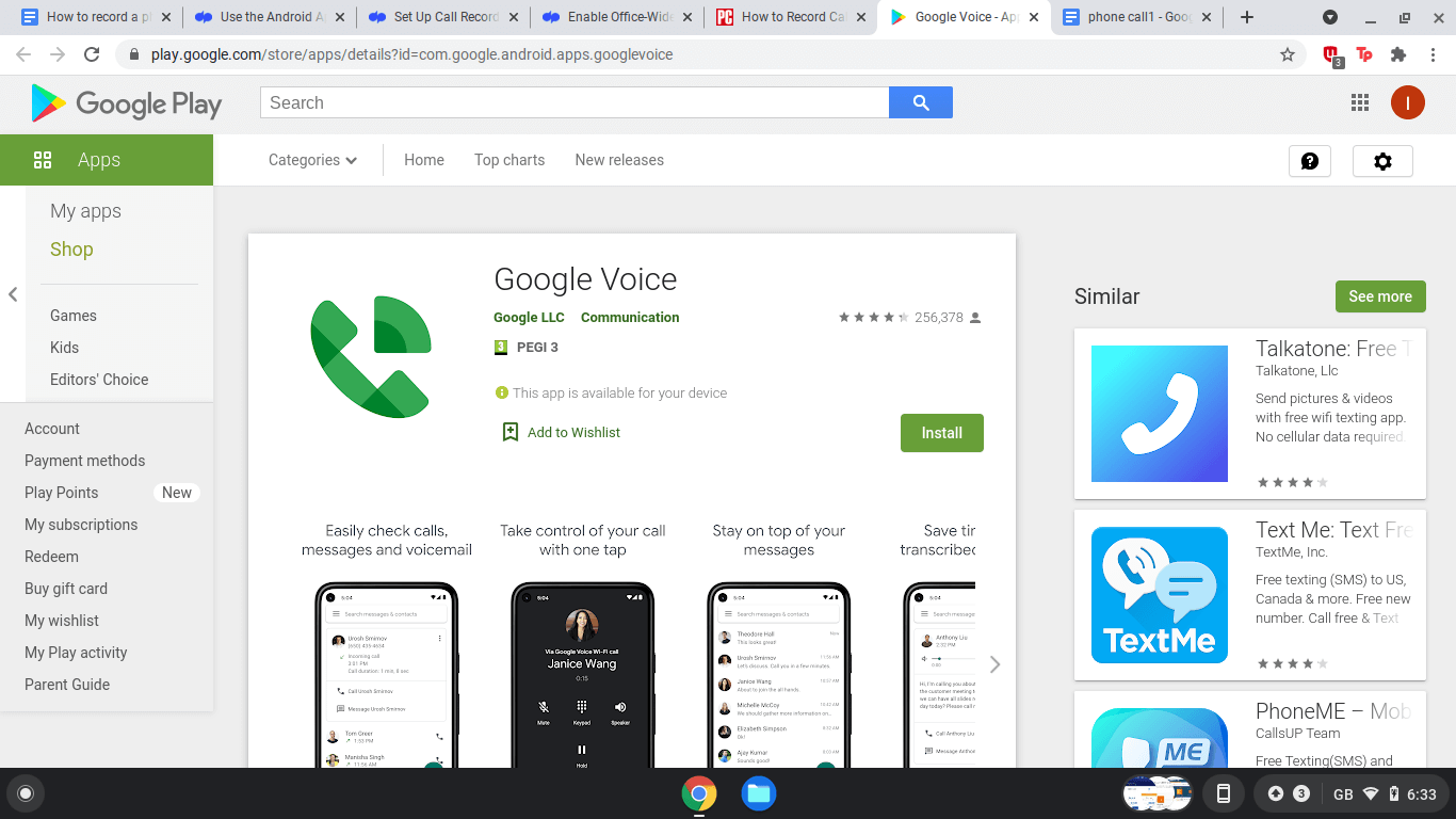 google voice call recording app