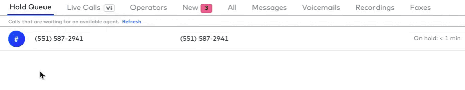 hold queue duration in dialpad