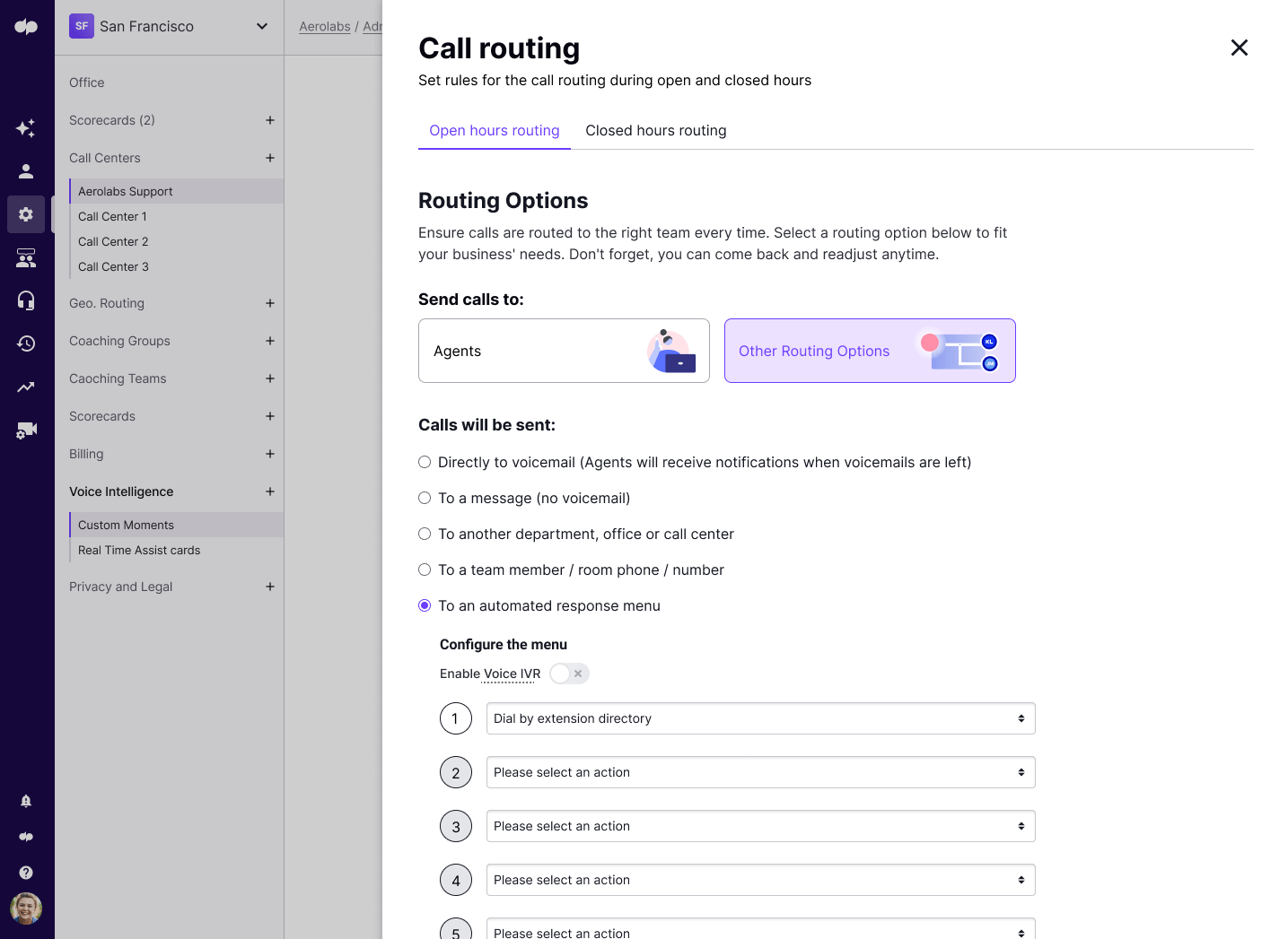 Call routing feature