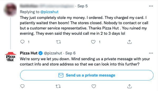 pizza hut bad customer experience example