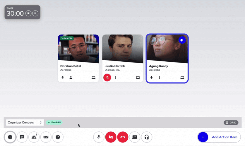 running timer in a meeting