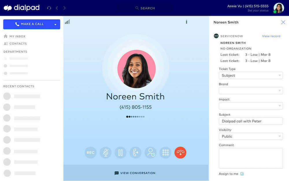 servicenow dialpad integration