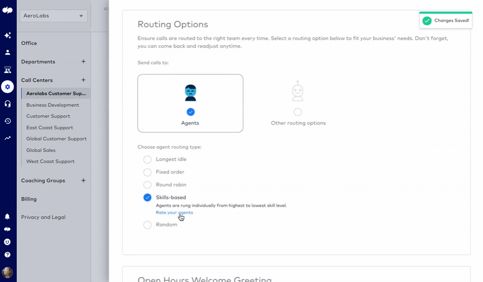 skills based call routing options in dialpad contact center
