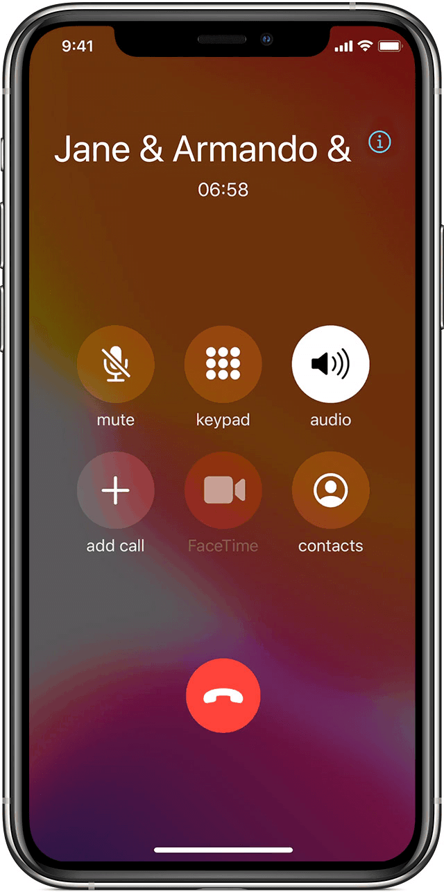 starting a conference call in iphone