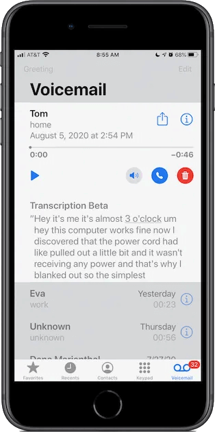 voicemail on iphone
