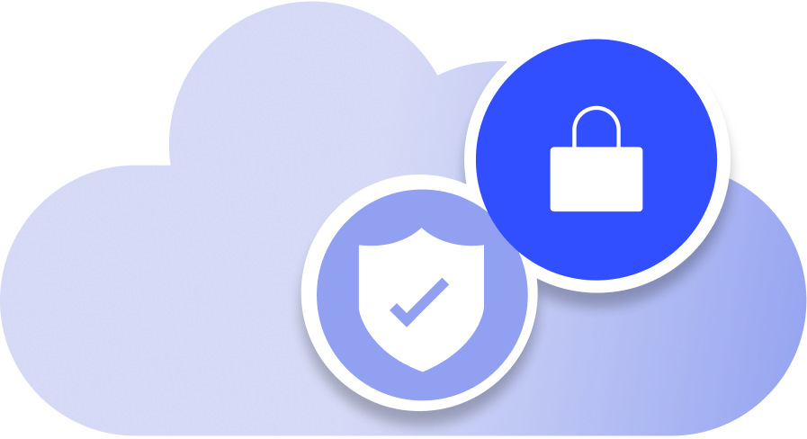 Locked secured cloud illustration